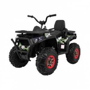 ATV Electric cu acumulator pentru copii NOVOKIDS™ Desert Rider , Cu faruri luminoase, Roti din Cauciuc EVA, 3-12 ani , max 50 kg , 2 Baterii de 12V, Mp3/USB, 2 Viteze, Lungime 113 cm, Model Offroad, Camuflaj