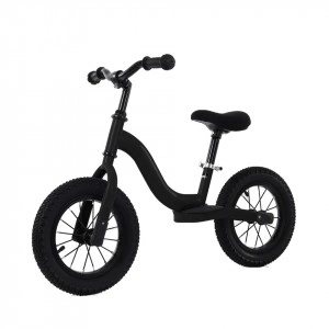 Bicicleta pedagogica fara pedale pentru copii NOVOKIDS™ Splend'Or Balance Bike 120, Cu roti gonflabile din cauciuc de 12" inch, 1-5 ani, Maxim 30 kg, Cadru otel, Roti din spuma cauciucata EVA, Ghidon si sa reglabile pe inaltime, Negru - Img 3