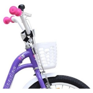 Bicicleta pentru copii NOVOKIDS™ Splend'Or Boom PRO Edition, Cu cosulet pentru papusi, Roti 16" inch, Maxim 50 kg, Cadru din otel, Roti ajutatoare detasabile, Ghidon reglabil pe inaltime, Mov - Img 4