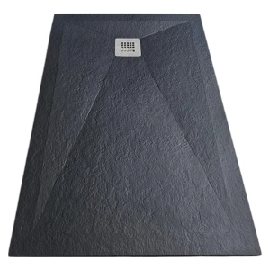 Cadita de dus HouseXL StoneCore Premium, 120x80 cm din compozit granit, cu sifon metalic inclus, Negru mat_2
