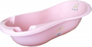 Cadita-ergonomica-pentru-bebelusi-si-copii-NOVOKIDS-Giraffe-baita-bebe-dimensiuni-100X50X25-suport-anti-alunecare-supapa-scurgere-Roz