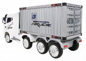 Camion-Electric-cu-acumulator-pentru-copii-NOVOKIDS-Super-Truck-Roti-din-Cauciuc-EVA-Max-35-kg-Usi-cu-deschidere-Baterie12V-2-Viteze-lungime-175-cm-4-motoare-Alb