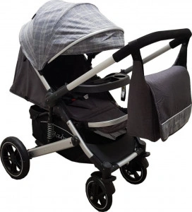 Carucior-nou-nascuti-2-in-1-BABY-CARE-PRO-512-Cu-geanta-bebe-inclusa-Suspensii-Cadru-aluminiu-Silver-Plasa-insecte-Gri-cu-Carouri_3