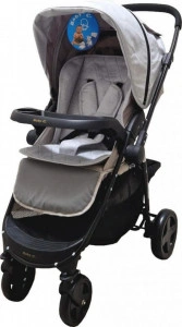 Carucior-nou-nascuti-2-in-1-BABY-CARE-PRO-SK10-Maner-reversibil-Spatar-reglabil-in-3-trepte-Frana-picior-Pliabil-Gri-Deschis_2