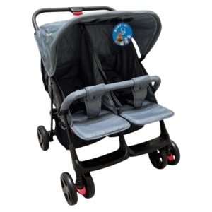 Carucior nou nascuti 2 in 1 pentru gemeni BABY CARE™ PRO P700, Cadru aluminiu, Spatar reglabil in 5 trepte, Amortizoare, Frana picior, Pliabil, Verde Turquoise