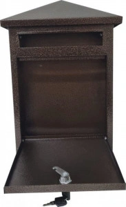 Cutie-postala-metalica-cu-2-chei-HouseXL-MailBox-Dimensiune-39X28X7.5-cm-Vopsita-in-camp-electrostatic-Tabla-groasa-Model-casuta-dreptunghiulara-Maron-lovitura-de-ciocan_2
