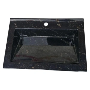 Lavoar(chiuveta) baie compozit granit, cu sifon ascuns, HouseXL LuxMarble, 61x47 cm, montaj pe blat sau masca, antibacterian, aspect marmurat