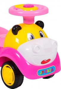 Masinuta-cu-functie-de-trotineta-fara-pedale-NOVOKIDS-Super-Hipo-Car-Cu-melodii-si-sunete-maxim-25-kg-Pentru-interior-si-exterior-Model-Hipopotam-Roz