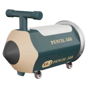Masinuta cu Functie de Trotineta Fara Pedale Pentru Copii NOVOKIDS™ My First Pencil Car, Cu Melodii si lumini, Maxim 25 Kg, Roti cu rotire 360 grade, Sezut cu depozitare, Albastru Turcoaz - Img 2