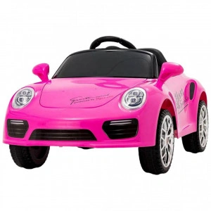 Masinuta Electrica cu acumulator pentru copii NOVOKIDS™ Beetle Mini Car, Cu telecomanda, Melodii si lumini, Max 30 kg, Usi cu deschidere, 2 Viteze, Lungime 105 cm, MP3, Roz