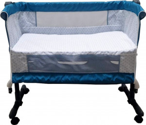 Patut-copii-transformabil-in-balansoar-bebe-Baby-Care-Co-Sleeper-Cu-plasa-insecte-si-cosulet-depozitare-Design-modern-4-roti-cu-frana-Dimensiuni-85X95X50-cm-Saltea-inclusa-Cadru-aluminiu-Albastru-Turquoise_2