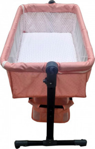 Patut-copii-transformabil-in-balansoar-bebe-Baby-Care-Co-Sleeper-Cu-plasa-insecte-si-cosulet-depozitare-Design-modern-4-roti-cu-frana-Dimensiuni-85X95X50-cm-Saltea-inclusa-Cadru-aluminiu-Roz_3