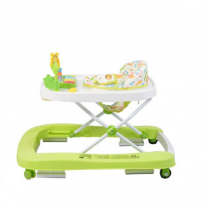 Premergator-Premium-reglabil-in-3-trepte-de-inaltime-NOVOKIDS-ZooZoo-Baby-Roti-silentioase-din-silicon-Cu-melodii-Animalute-Pliabil-Verde