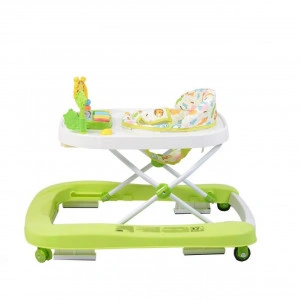 Premergator-Premium-reglabil-in-3-trepte-de-inaltime-NOVOKIDS-ZooZoo-Baby-Roti-silentioase-din-silicon-Cu-melodii-Animalute-Pliabil-Verde