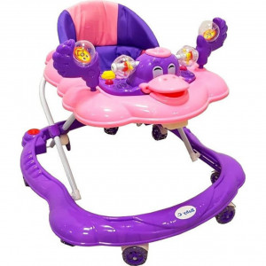 Premergator-reglabil-in-3-trepte-NOVOKIDS-Baby-C-cu-melodii-roti-silentioase-din-silicon-Ratusca-Pliabil-Mov