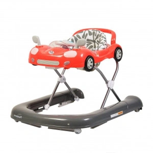 Premergator Reglabil in 3 Trepte NOVOKIDS™ Super Car , roti silentioase, Masinuta, Pliabil, 8 Roti, Cu Melodii si lumini, Cu Volan, Rosu