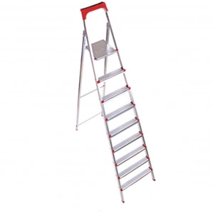 Scara Pliabila Dubla cu Platforma HouseXL™, Plianta, Metalica, Design Special Anti-Alunecare, 8+1 Trepte