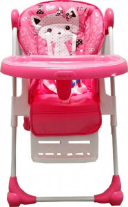 Scaun-de-masa-pentru-copii-si-bebe-Baby-Care-CC-reglabil-in-3-trepte-Pliabil-Centura-de-siguranta-Sezut-comfortabil-Masuta-detasabila-Pozitie-somn-Cosulet-de-depozitare-Model-Pisicuta-Roz_3