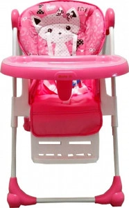 Scaun-de-masa-pentru-copii-si-bebe-Baby-Care-CC-reglabil-in-3-trepte-Pliabil-Centura-de-siguranta-Sezut-comfortabil-Masuta-detasabila-Pozitie-somn-Cosulet-de-depozitare-Model-Pisicuta-Roz_3