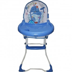 Scaun de masa pentru copii si bebe Baby Care™ ,pliabil, centura de siguranta, sezut comfortabil, masuta detasabila, Albastru