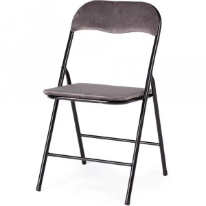 Scaun pliabil pentru living, bucatarie si camping HouseXL™ Brown Folding Chair 2800, Dimensiuni 43X45X78 cm, Design ergonomic, Picioare metalice, Maron