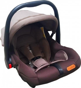 Scoica auto pentru bebelusi Baby Care™ PRO, Cos auto, Maner reglabil, Captuseala comfortabila, Omologare R-129 i-Size, Sistem de prindere in 5 puncte, Max 13 kilograme, Maron cu Gri