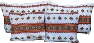 Set 4 fete de perna cu motive traditionale Casa Gino®, din bumbac 100%, 2X 48X65, 2X 40X40, model Traditional Clasic