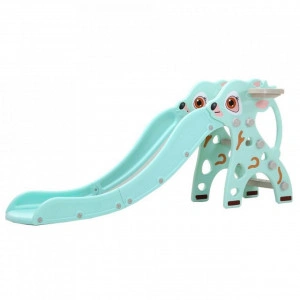 Tobogan-Pentru-Copii-NOVOKIDS-Tiana-Deer-Pentru-Interior-si-Exterior-160-centimetri-panta-alunecare-Maxim-20-Kg-Cos-de-baschet-inclus-Model-Caprioara-Albastru_2