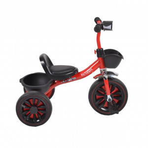 Tricicleta-cu-pedale-NOVOKIDS-Hawk-Trike-Cu-melodii-si-lumini-Doua-cosulete-pentru-jucarii-Max-25-kg-Roti-din-cauciuc-EVA-Cadru-metalic-Far-luminos-Rosu_3