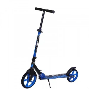 Trotineta copii si adolescenti NOVOKIDS™ Funky Camo PRO, Maxim 100 kg, Functie Super Brake, Diametru roata fata 230 mm, Albastru Camuflaj