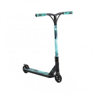 Trotineta Freestyle NOVOKIDS™ Shock Stunter, maxim 100 kg, Frana picior, Cadru si roti aluminiu, Diametru roata 110 mm, Turquoise