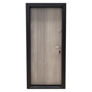 Usa metalica de apartament Novo Doors NDS32 de culoare Gri deschis cu deschidere pe Stanga