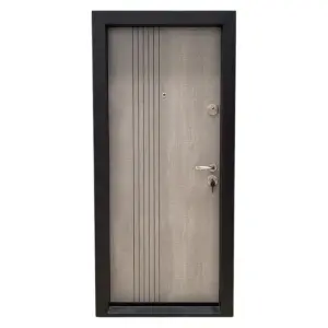 Usa metalica de apartament Novo Doors NDS32 de culoare Gri deschis cu deschidere pe Stanga