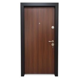 Usa metalica de exterior Novo Doors NDS305 de culoare Nuc cu deschidere pe Stanga