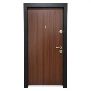 Usa metalica de exterior Novo Doors NDS305 de culoare Nuc cu deschidere pe Stanga