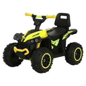 ATV Electric cu acumulator pentru copii NOVOKIDS™ Mini Monster , Lungime 68 cm, 3-6 ani , Max 30 kg , 6V, Galben cu Negru
