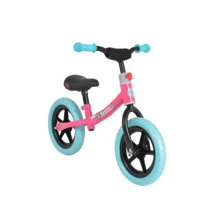 Bicicleta pedagogica fara pedale pentru copii NOVOKIDS™ Happy 2B, Roti 12" inch, 1-5 ani, Maxim 20 kg, Cadru carbon, Roti din spuma cauciucata EVA, Roz
