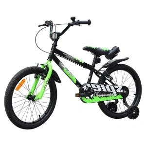 Bicicleta pentru copii NOVOKIDS™ Splend'Or Boom PRO Edition, Cu bidon pentru apa, Roti 16" inch, Maxim 50 kg, Cadru din otel, Roti ajutatoare detasabile, Ghidon reglabil pe inaltime, Verde cu Negru - Img 3