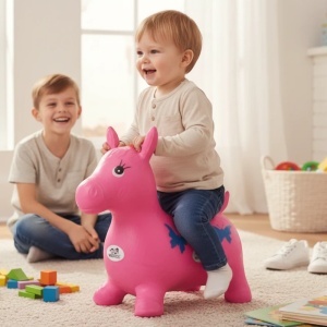 Calut-de-sarit-gonflabil-NOVOKIDS-Jumping-Donkey-Cu-sunete-si-lumini-Dimensiuni-55X50X25-cm-Pentru-interior-si-exterior-Max-50-kg-Roz-4