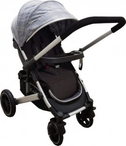 Carucior-nou-nascuti-2-in-1-BABY-CARE-PRO-512-Cu-geanta-bebe-inclusa-Suspensii-Cadru-aluminiu-Silver-Plasa-insecte-Gri-cu-Carouri