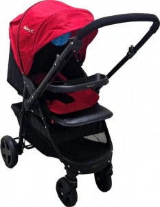 Carucior-nou-nascuti-2-in-1-BABY-CARE-PRO-SK10-Maner-reversibil-Spatar-reglabil-in-3-trepte-Frana-picior-Pliabil-Rosu_1
