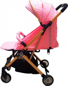 Carucior sport ultracompact pentru copii BABY CARE™ PRO A320, Transformabil in troller, Spatar reglabil in 3 trepte, Pozitie somn, Roti transparente, Plasa insecte incorporata, Roz