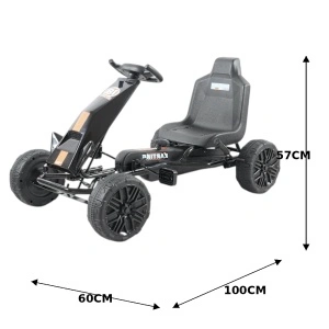 Kart cu pedale pentru copii NOVOKIDS GoKart cu roti EVA si frana de culoare Negru