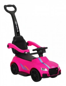 Masinuta copii si bebe NOVOKIDS™ Victory Car, Cu melodii si lumini, Maner de impins pentru parinti detasabil, Functie trotineta fara pedale, Pentru interior si exterior, Roz