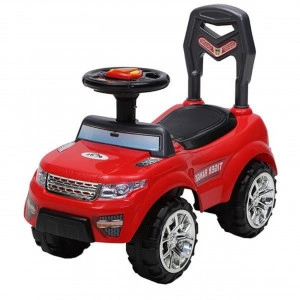 Masinuta cu functie de trotineta fara pedale NOVOKIDS™ Tiger Rider , Cu melodii si lumini, maxim 20 kg , Pentru interior si exterior, Model Offroad, Rosu Multicolor