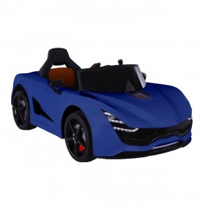 Masinuta Electrica cu acumulator pentru copii NOVOKIDS™ Magma Racer , Cu telecomanda, Melodii si lumini, 3-8 ani , Usi cu deschidere Butterfly , Baterie12V, 2 Viteze, lungime 114 cm, MP3, Albastru