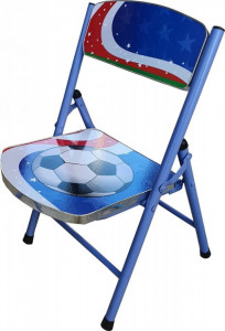 Masuta-pliabila-pentru-copii-din-MDF-Novokids-Round-folding-table-Cu-doua-scaune-pliabile-Diametru-60-cm-2-niveluri-de-inaltime-Suprafata-lucioasa-Model-minge-de-fotbal-Albastru_2