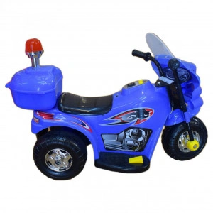 Motocicleta Electrica cu Acumulator Pentru Copii LENA BABY® , cu muzica si lumini,3 roti, MERS CU SPATELE, Albastru