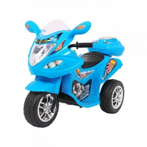 Motocicleta Electrica cu Acumulator Pentru Copii NOVOKIDS™ Moto Classico 88, 3-6 ani, Max 25 kg, Cu Melodii si Lumini, Trotineta Electrica, 3 Roti, Albastru