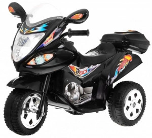 Motocicleta Electrica cu Acumulator Pentru Copii NOVOKIDS™ Moto Classico 88, 3-6 ani, Max 25 kg, Cu Melodii si Lumini, Trotineta Electrica, 3 Roti, Negru